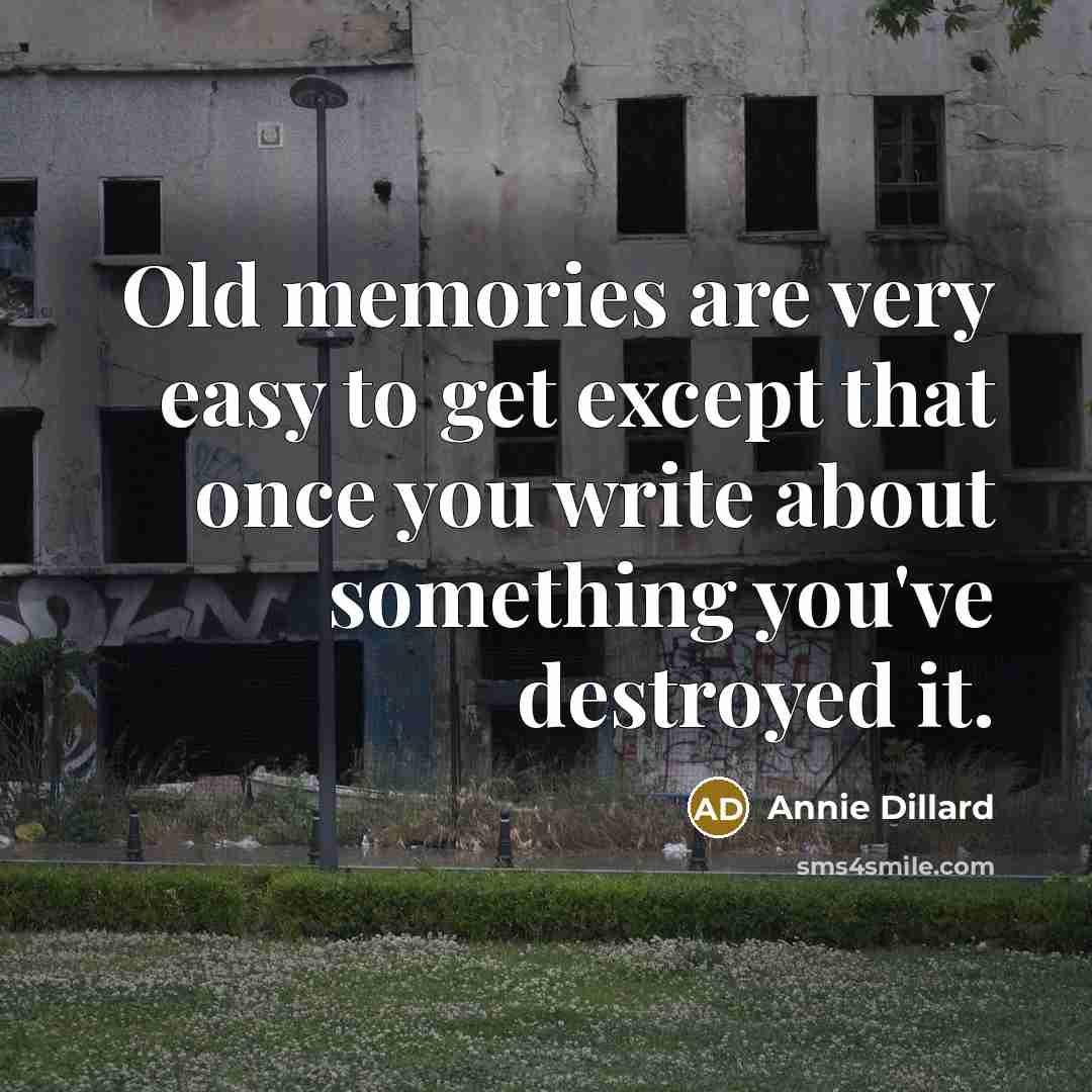 “Old memories are very easy to get except that once…” quote by Annie Dillard