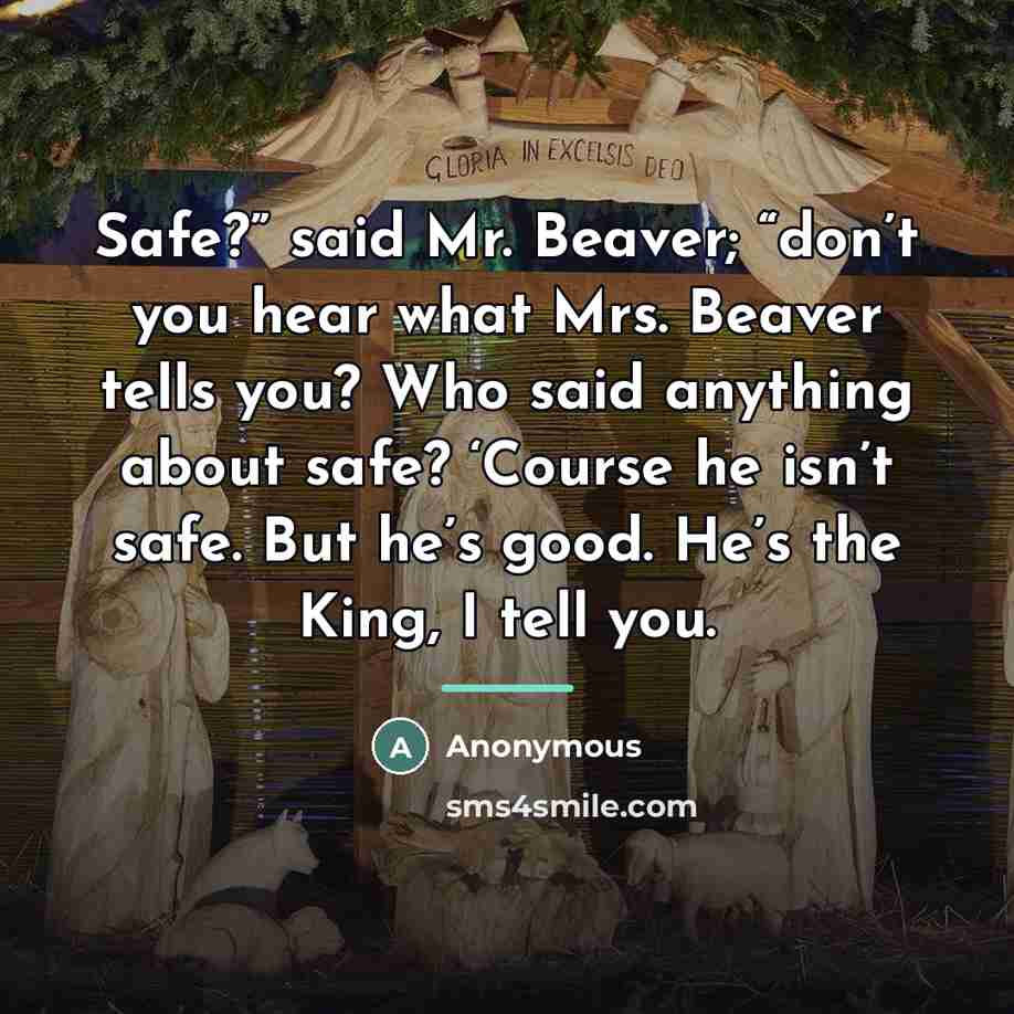 “Safe?” said Mr. Beaver; “don’t you hear what Mrs. Beaver…” quote by Anonymous