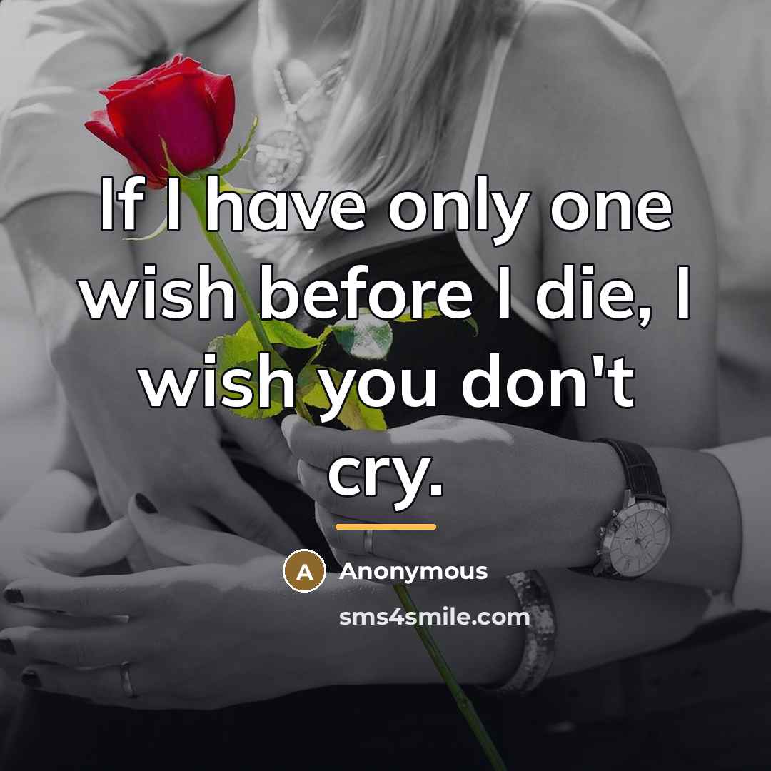 “If I have only one wish before I die, I…” quote by Anonymous