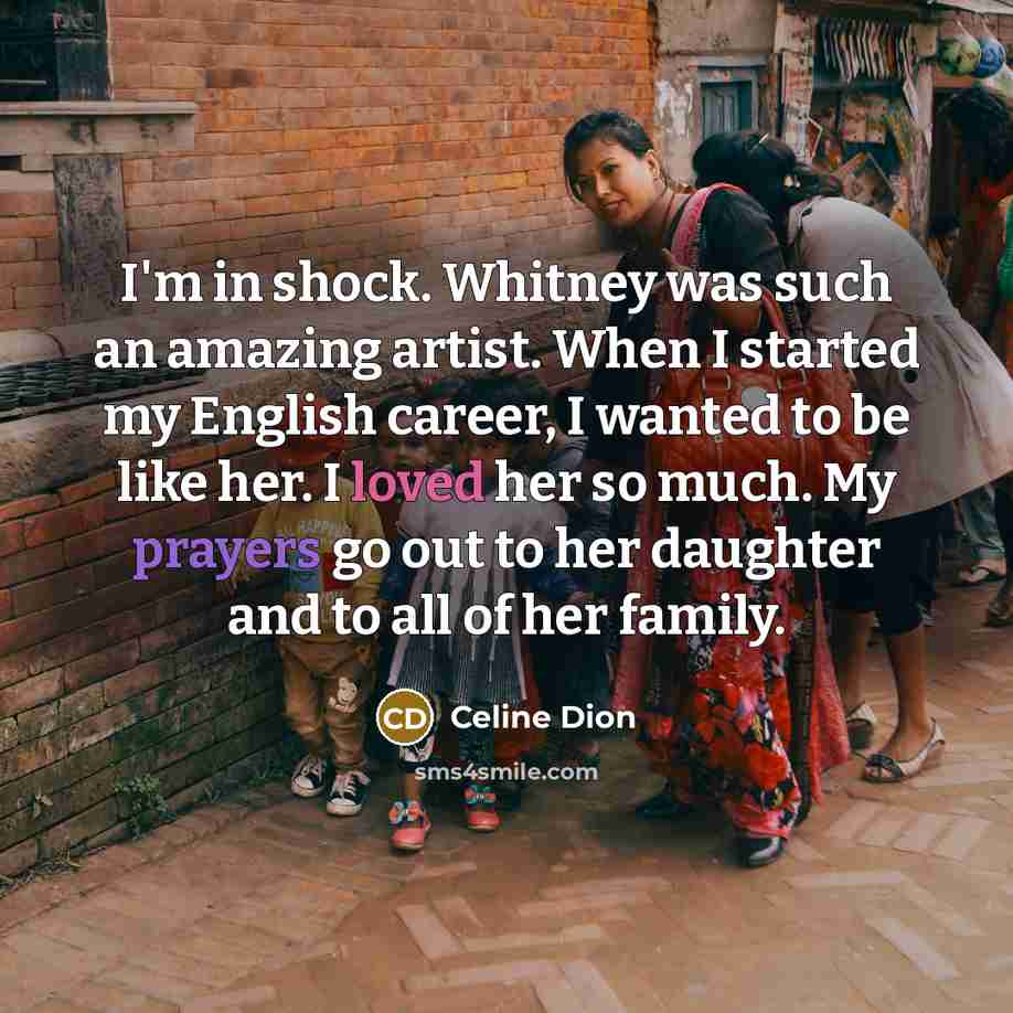 “I'm in shock. Whitney was such an amazing artist. When…” quote by Celine Dion