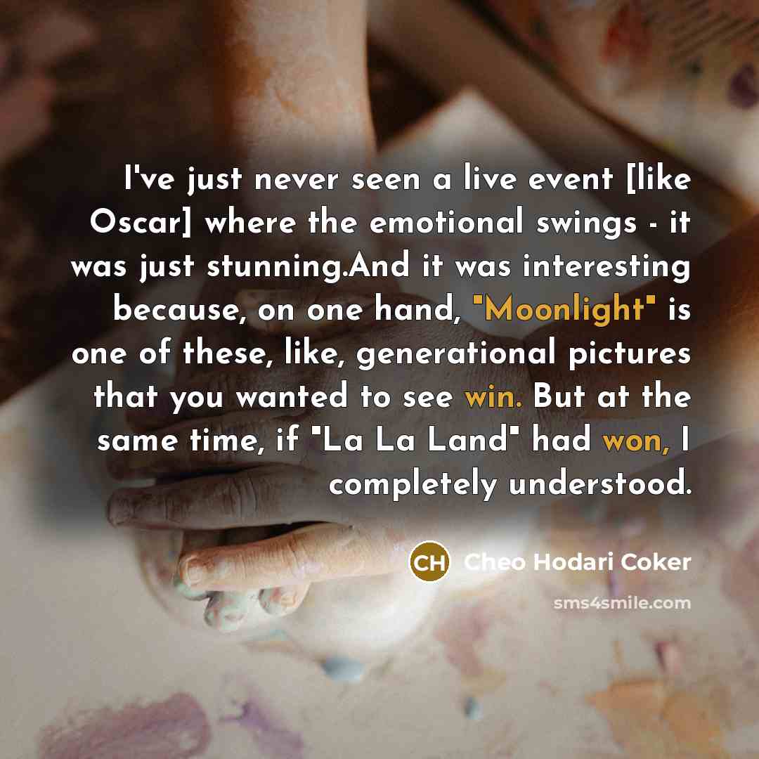 “I've just never seen a live event [like Oscar] where…” quote by Cheo Hodari Coker