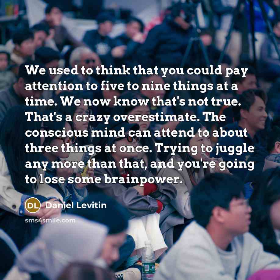 “We used to think that you could pay attention to…” quote by Daniel Levitin
