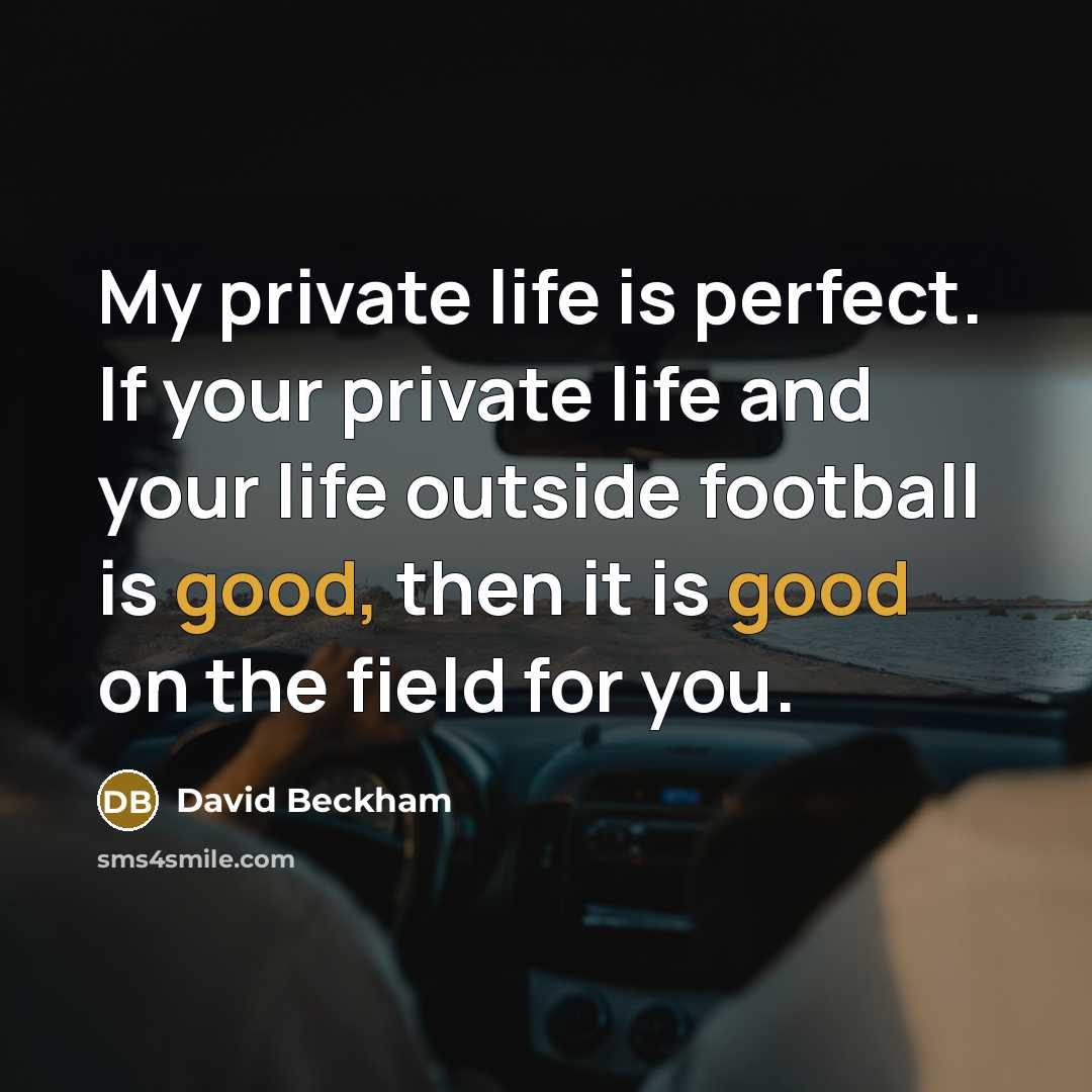 “My private life is perfect. If your private life and…” quote by David Beckham