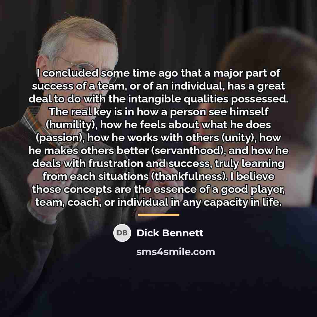 “I concluded some time ago that a major part of…” quote by Dick Bennett