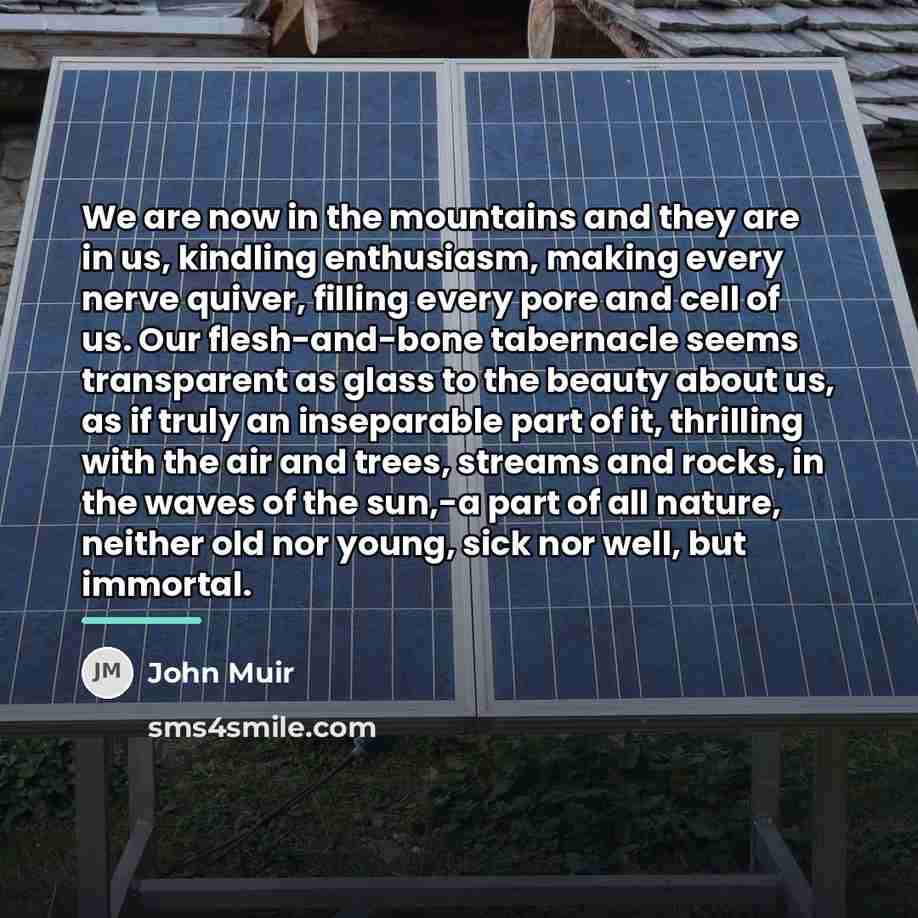 “We are now in the mountains and they are in…” quote by John Muir