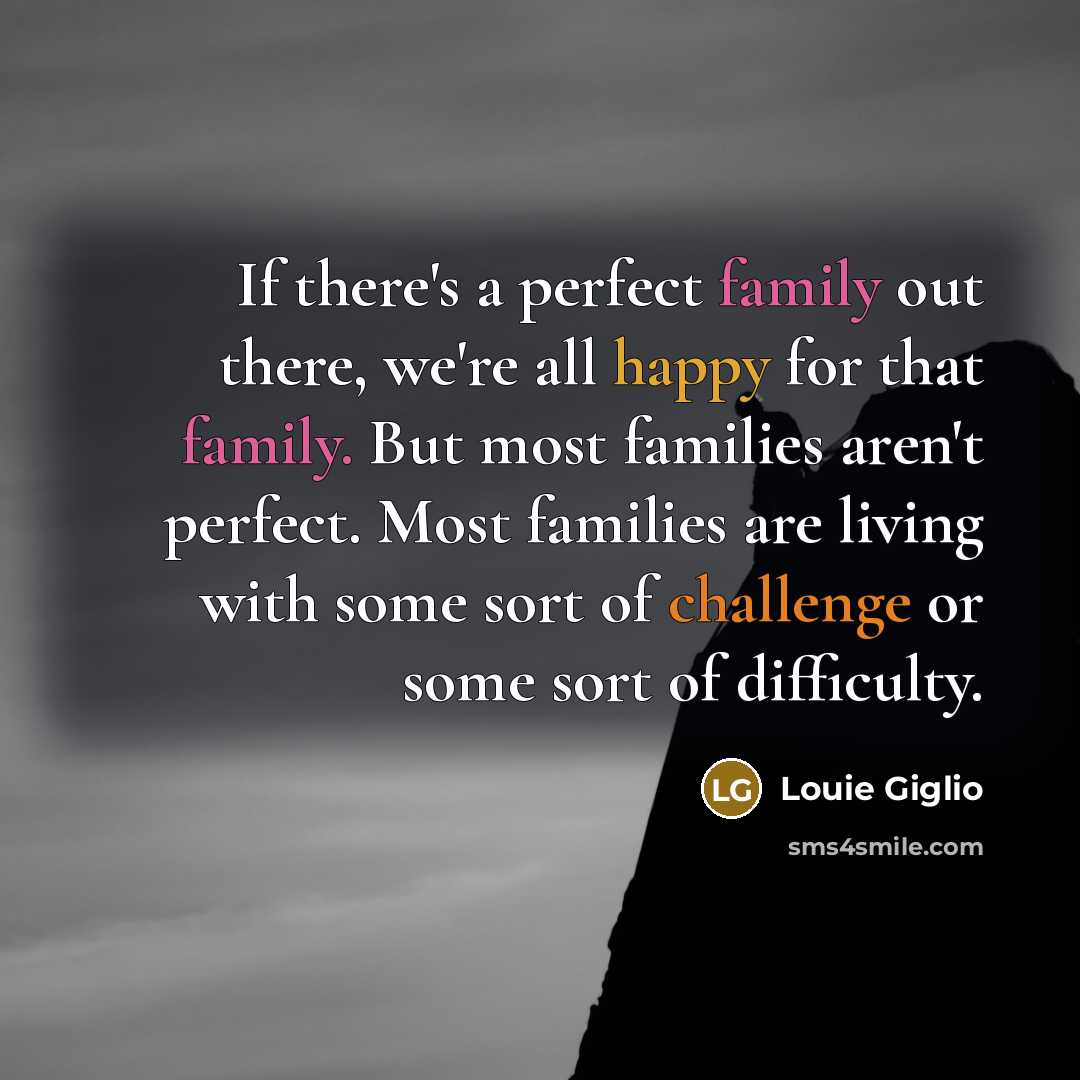 “If there's a perfect family out there, we're all happy…” quote by Louie Giglio