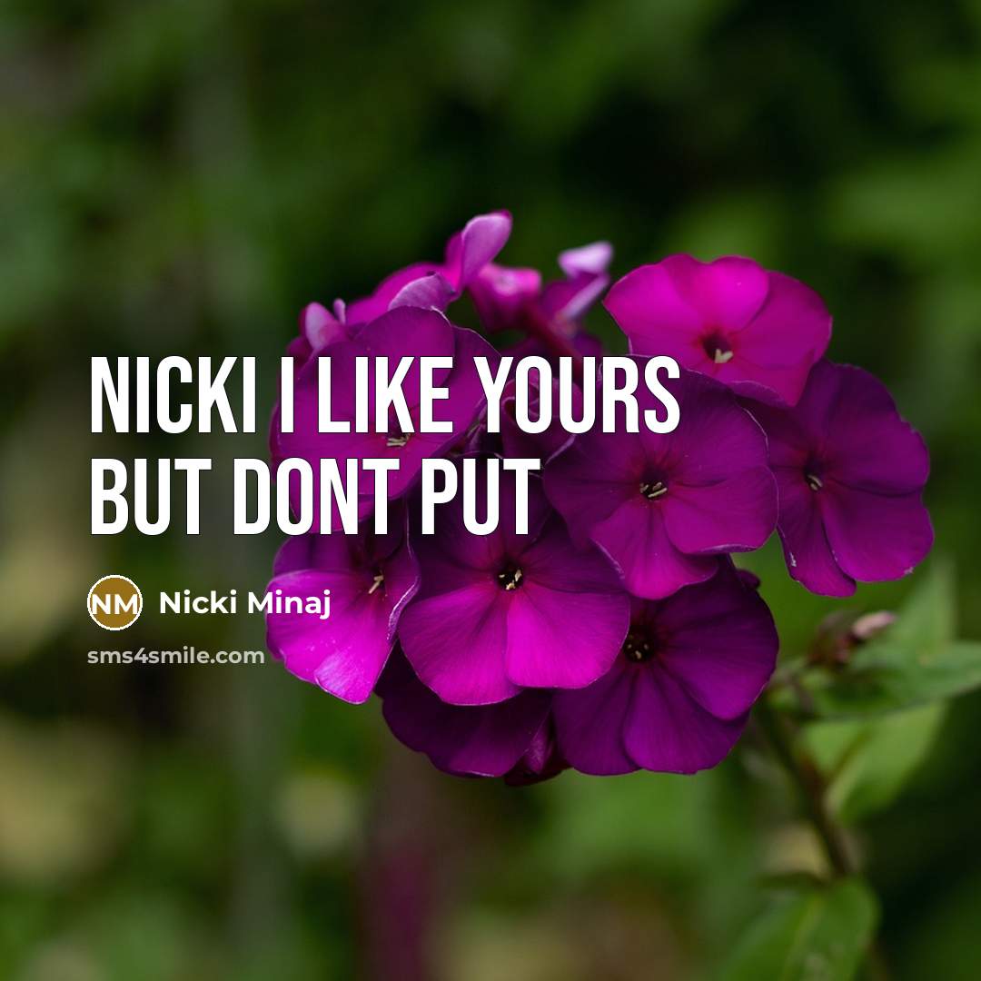 “Nicki I like yours but dont put” quote by Nicki Minaj