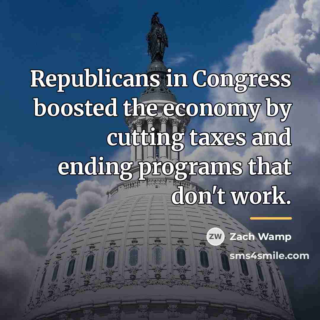 “Republicans in Congress boosted the economy by cutting taxes and…” quote by Zach Wamp