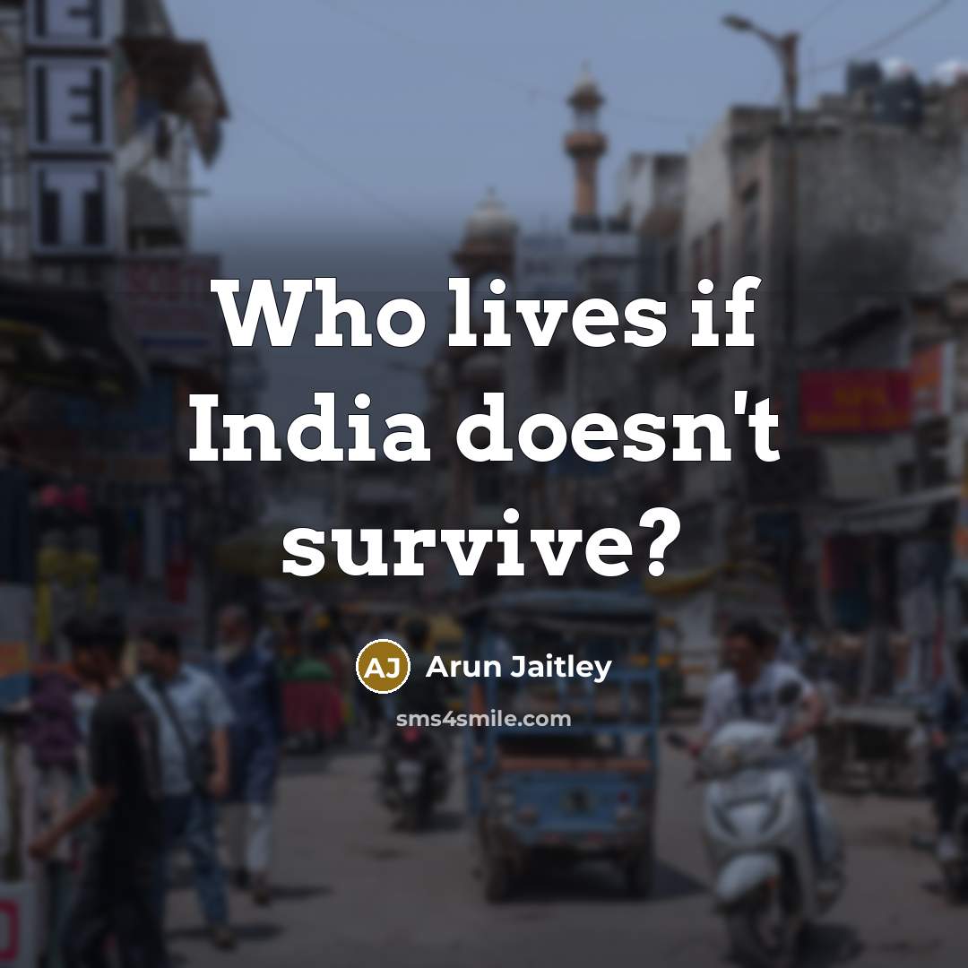 “Who lives if India doesn't survive?…” quote by Arun Jaitley