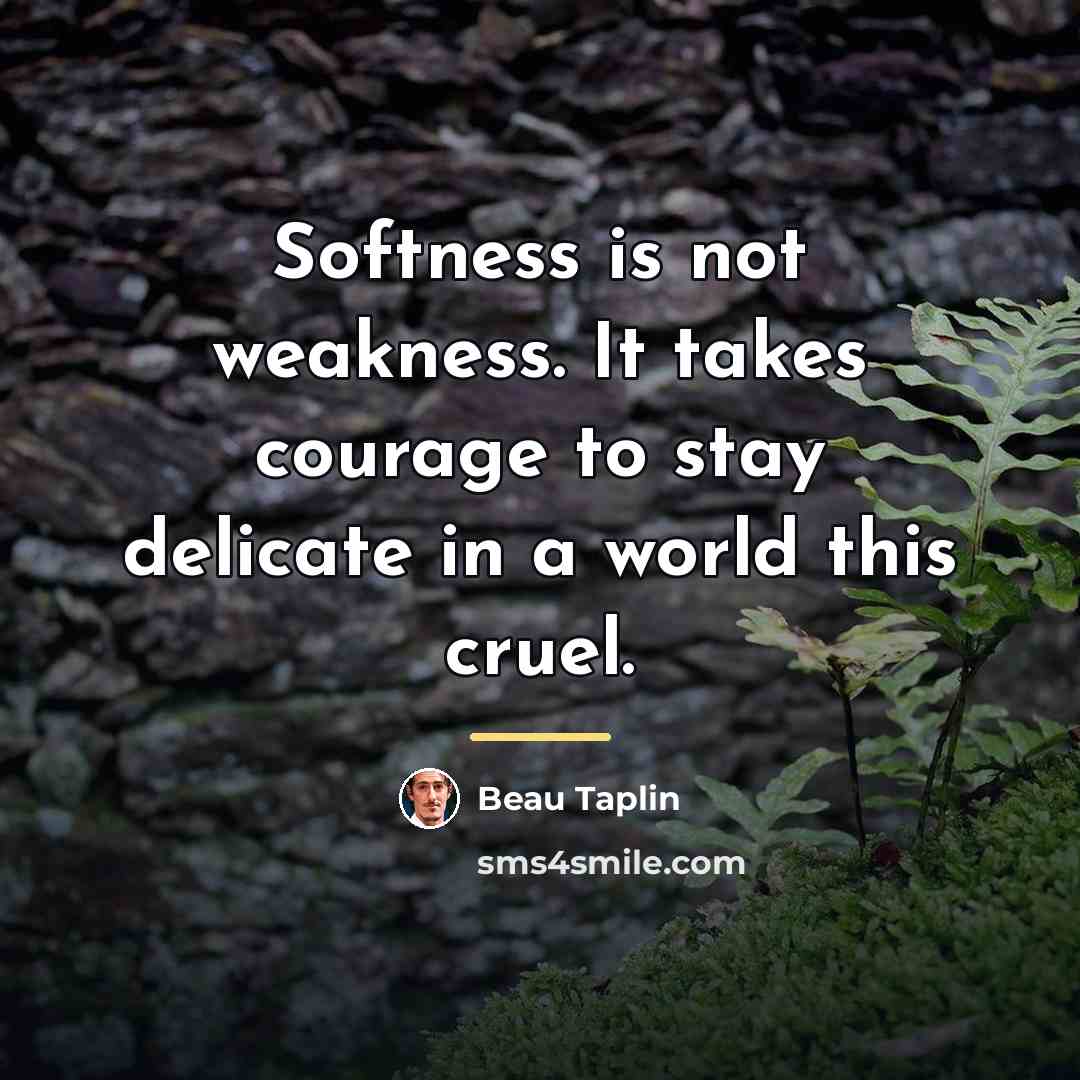 “Softness is not weakness. It takes courage to stay delicate…” quote by Beau Taplin