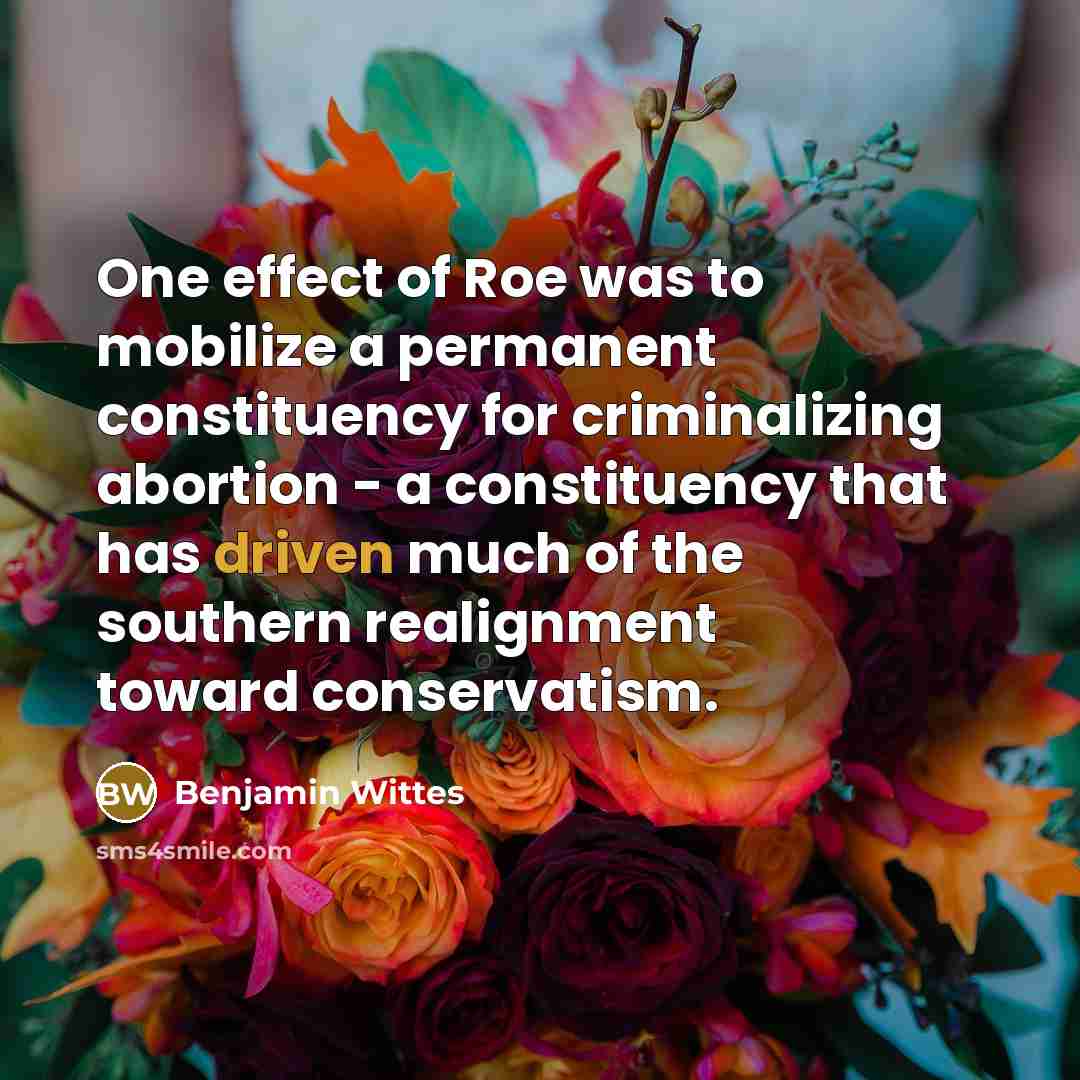 “One effect of Roe was to mobilize a permanent constituency…” quote by Benjamin Wittes