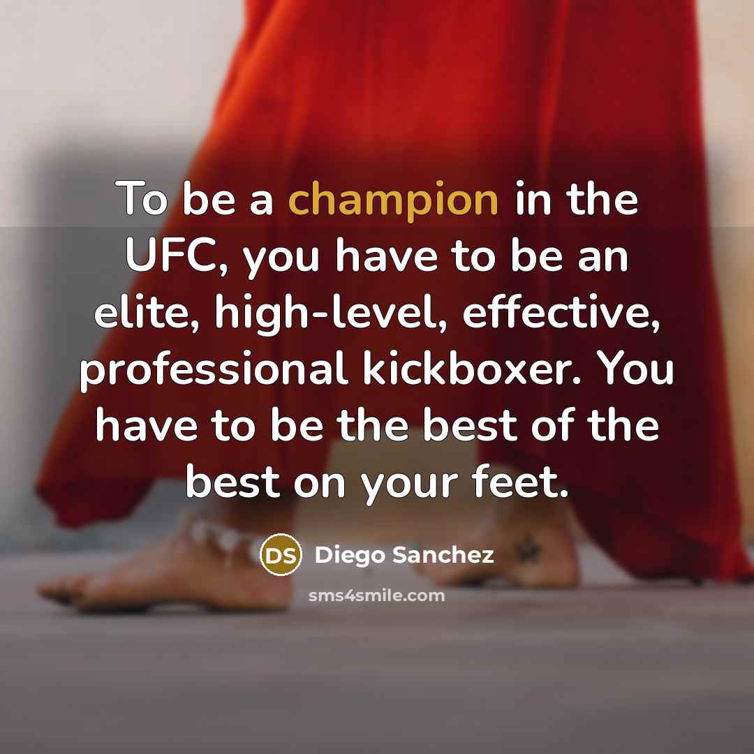 “To be a champion in the UFC, you have to…” quote by Diego Sanchez