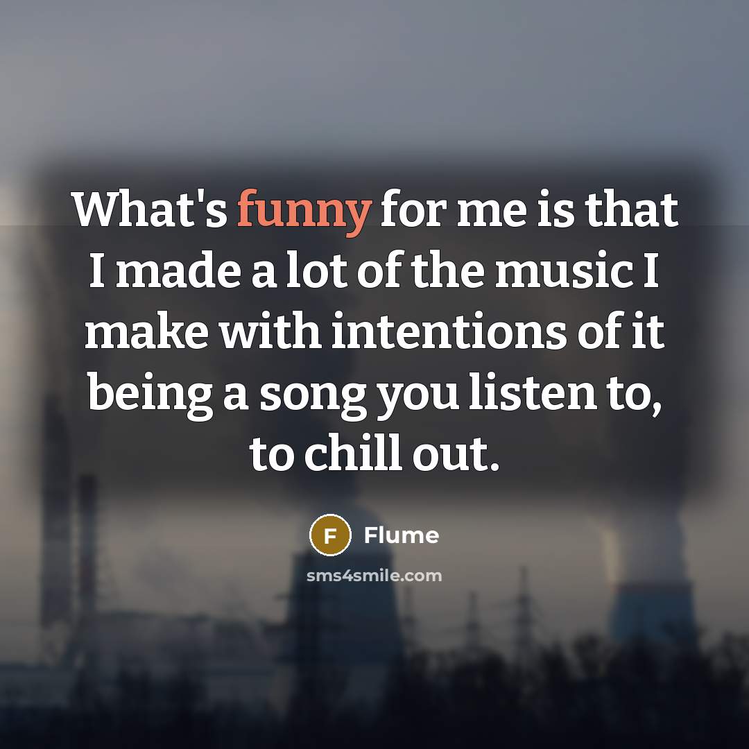“What's funny for me is that I made a lot…” quote by Flume