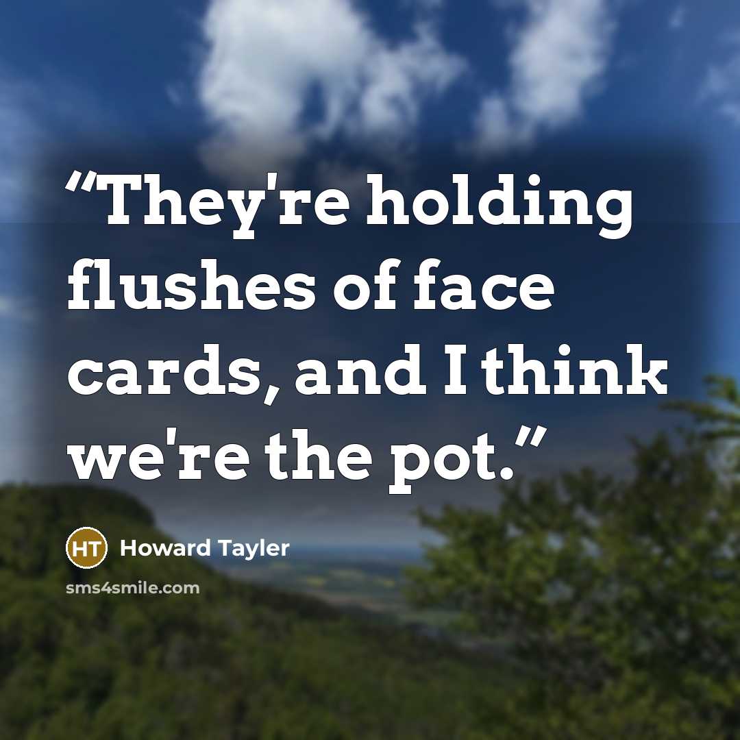 “They're holding flushes of face cards, and I think we're the pot.” quote by Howard Tayler