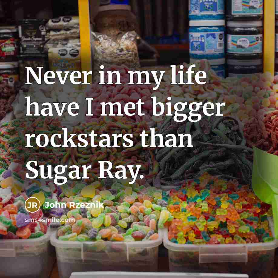 “Never in my life have I met bigger rockstars than Sugar Ray.” quote by John Rzeznik