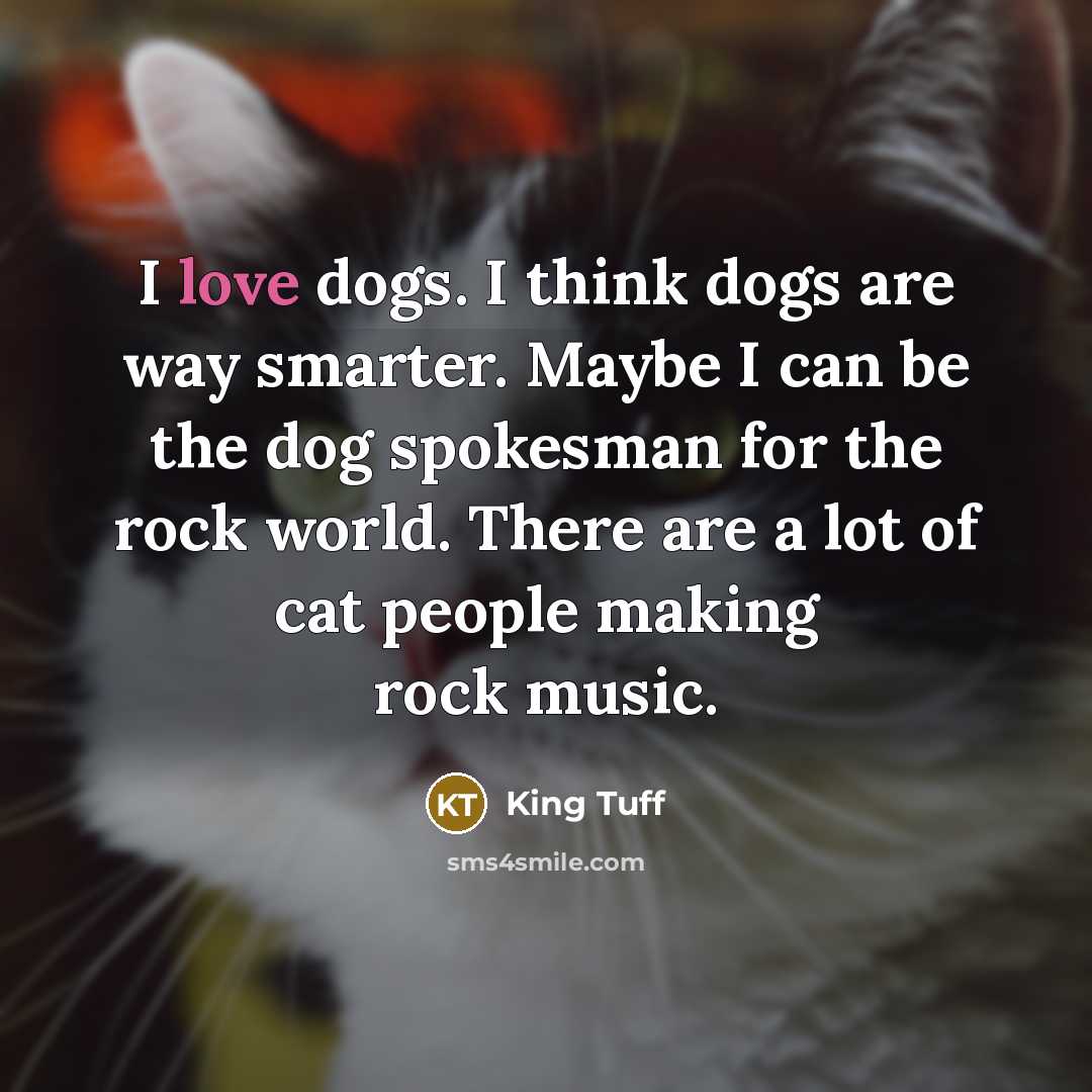 “I love dogs. I think dogs are way smarter. Maybe…” quote by King Tuff
