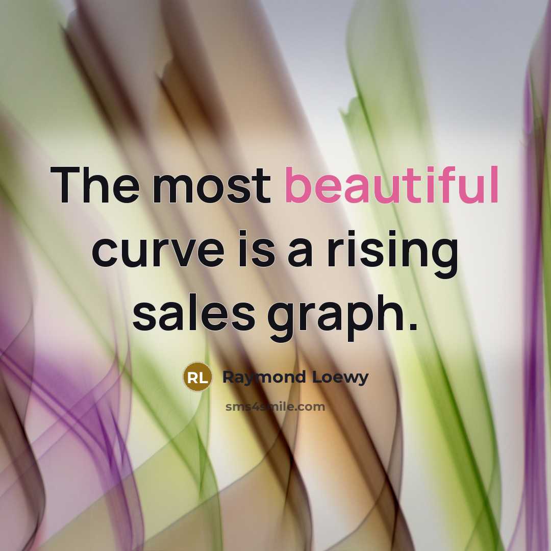 “The most beautiful curve is a rising sales graph.…” quote by Raymond Loewy