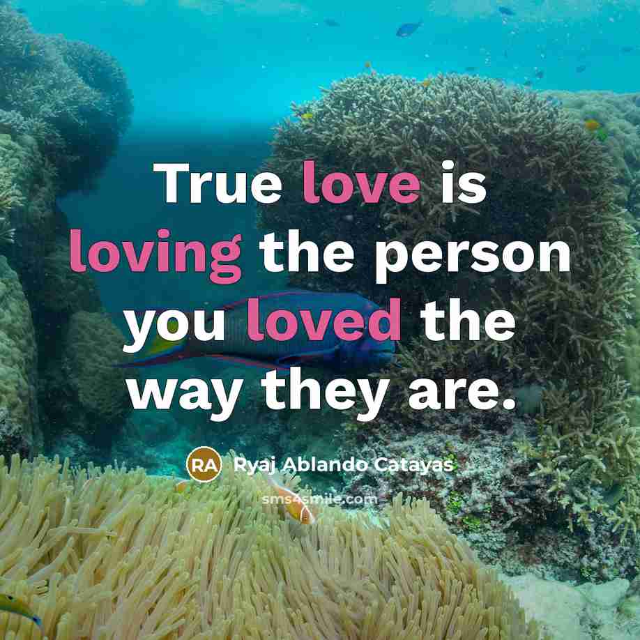 “True love is loving the person you loved the way…” quote by Ryaj Ablando Catayas