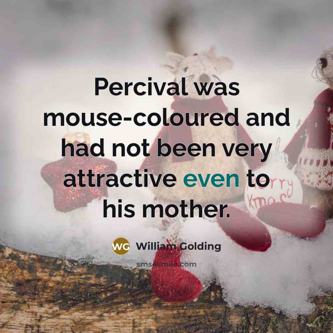 “Percival was mouse-coloured and had not been very attractive even…” quote by William Golding