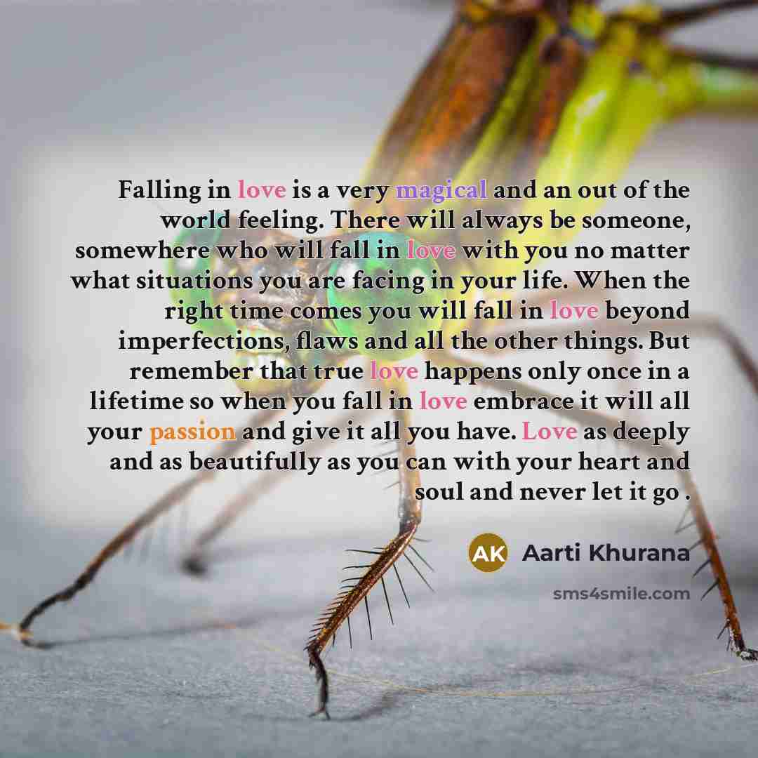 “Falling in love is a very magical and an out…” quote by Aarti Khurana