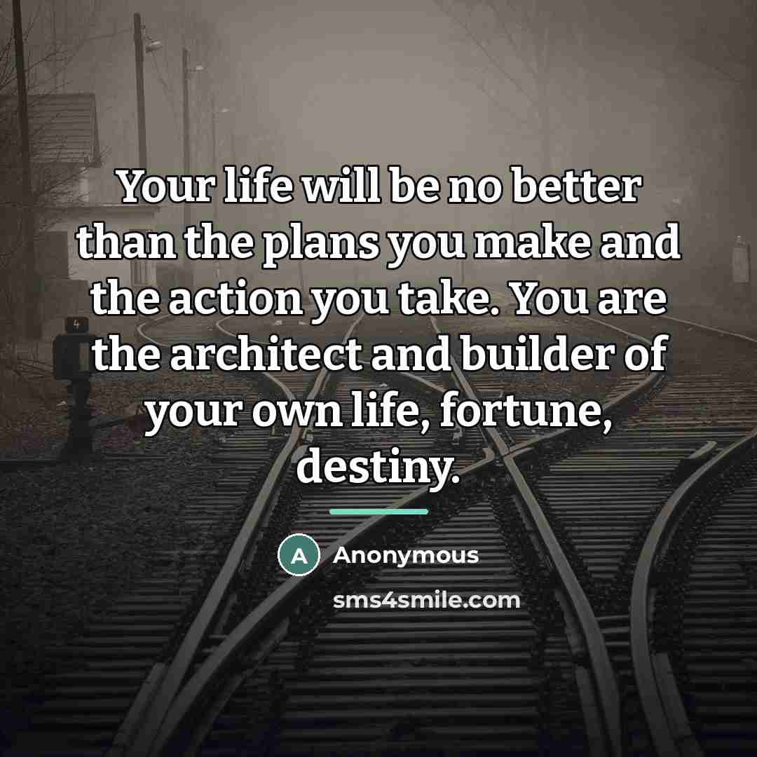 “Your life will be no better than the plans you…” quote by Anonymous