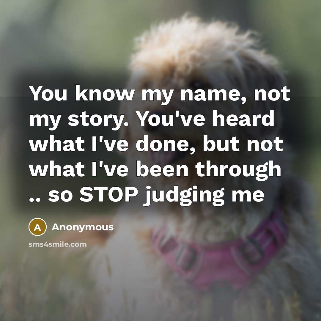 “You know my name, not my story. You've heard what…” quote by Anonymous