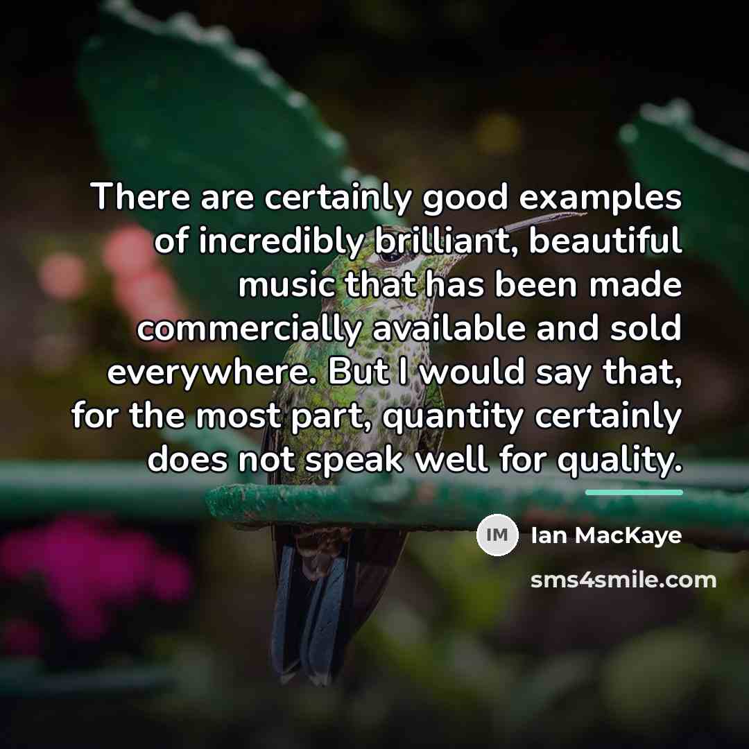 “There are certainly good examples of incredibly brilliant, beautiful music…” quote by Ian MacKaye