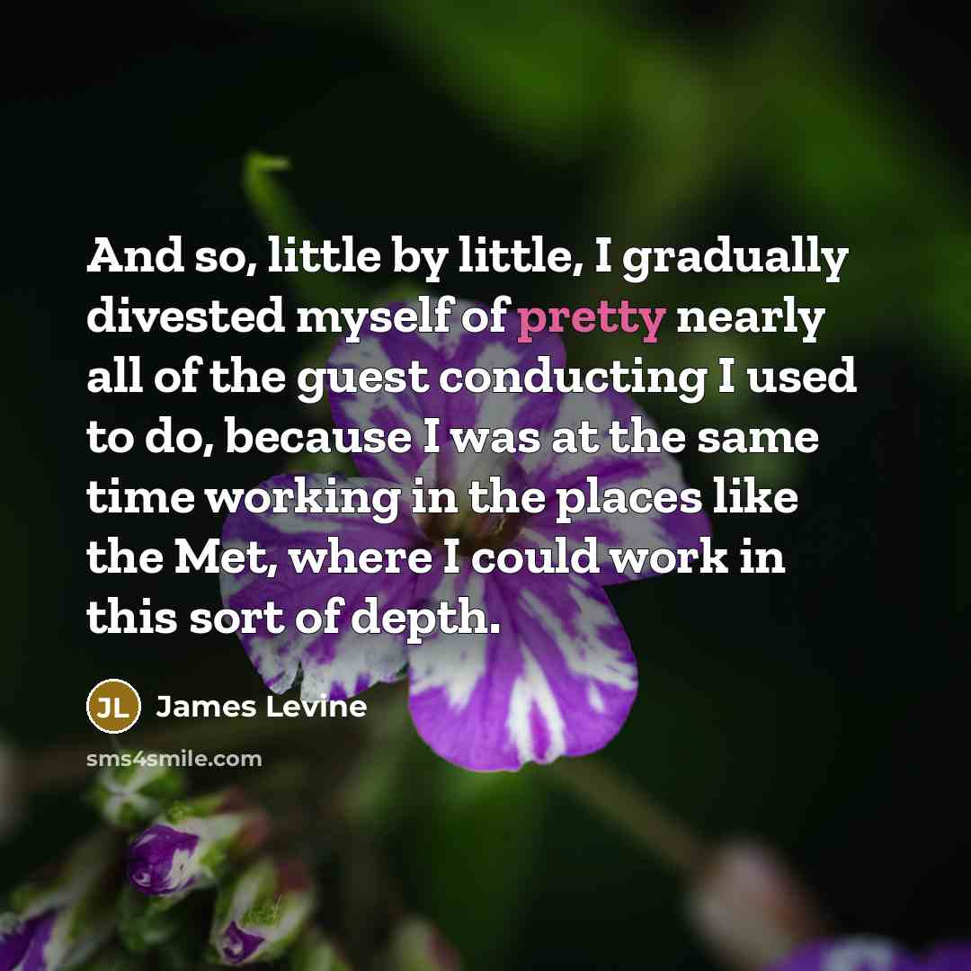 “And so, little by little, I gradually divested myself of…” quote by James Levine