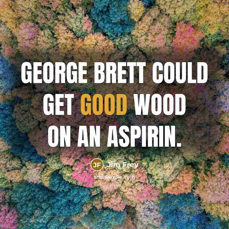 “George Brett could get good wood on an aspirin.…” quote by Jim Frey