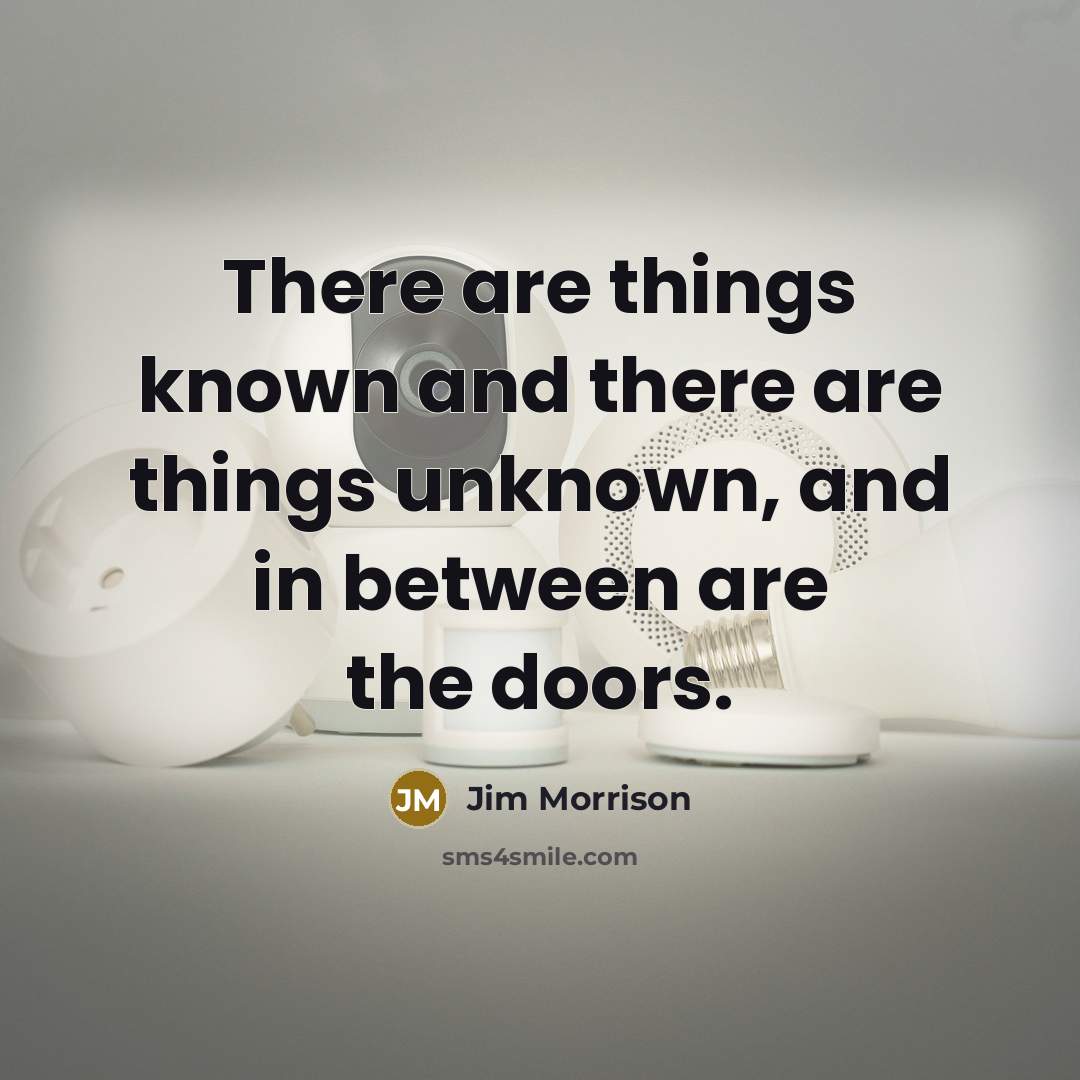 “There are things known and there are things unknown, and…” quote by Jim Morrison