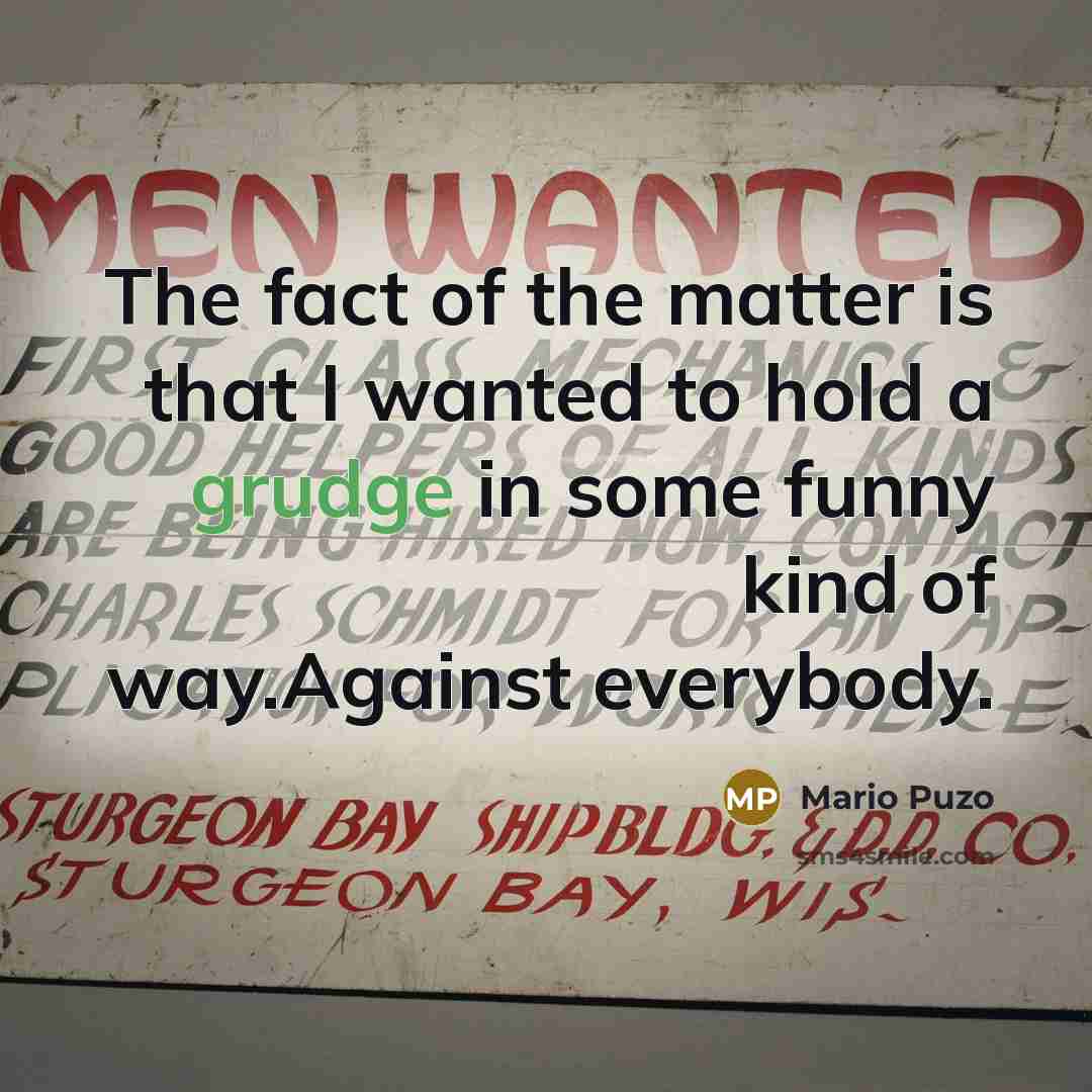 “The fact of the matter is that I wanted to…” quote by Mario Puzo