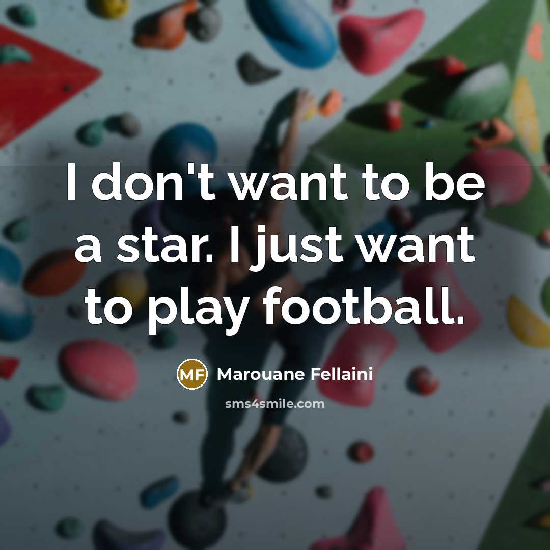 “I don't want to be a star. I just want…” quote by Marouane Fellaini