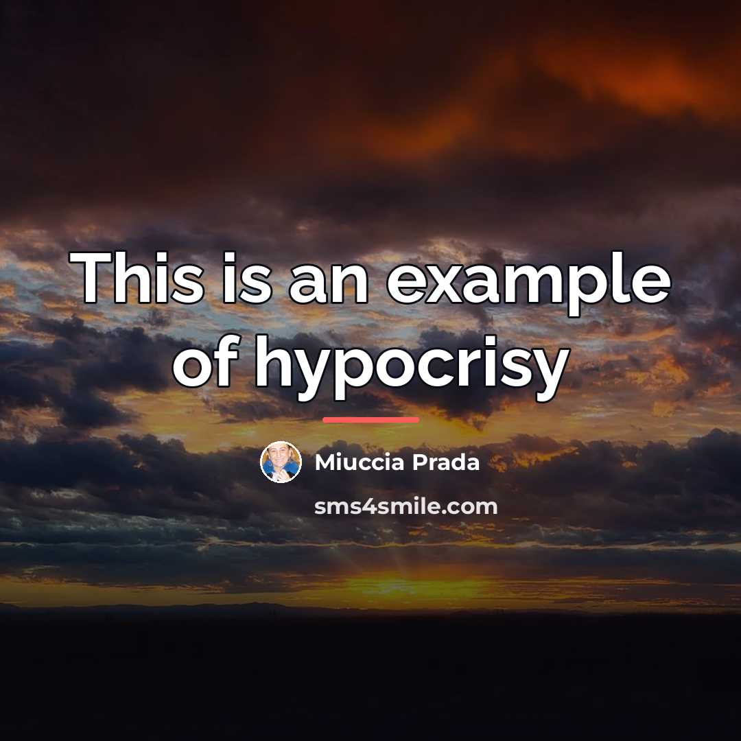 “This is an example of hypocrisy…” quote by Miuccia Prada