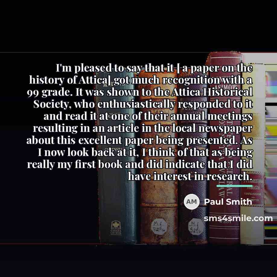 “I'm pleased to say that it [ a paper on…” quote by Paul Smith