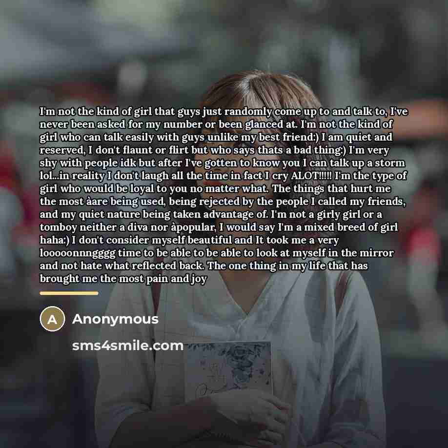 “I'm not the kind of girl that guys just randomly…” quote by Anonymous