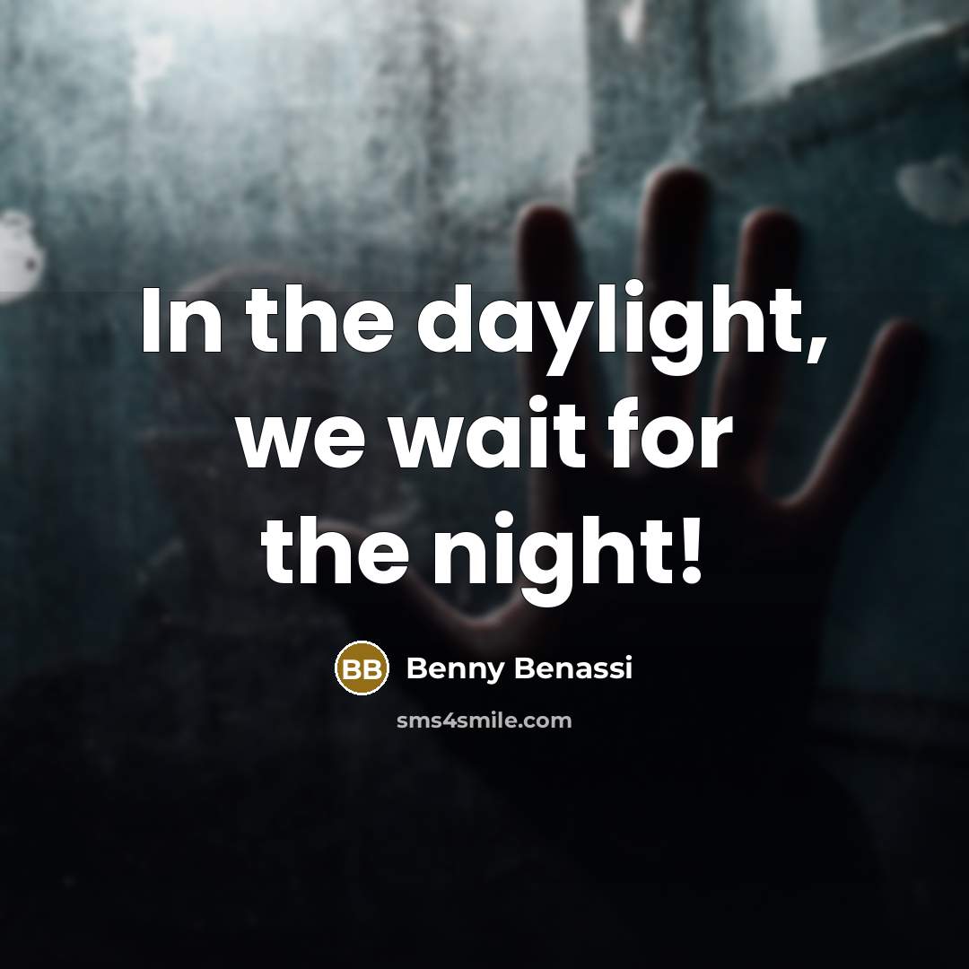 “In the daylight, we wait for the night!…” quote by Benny Benassi