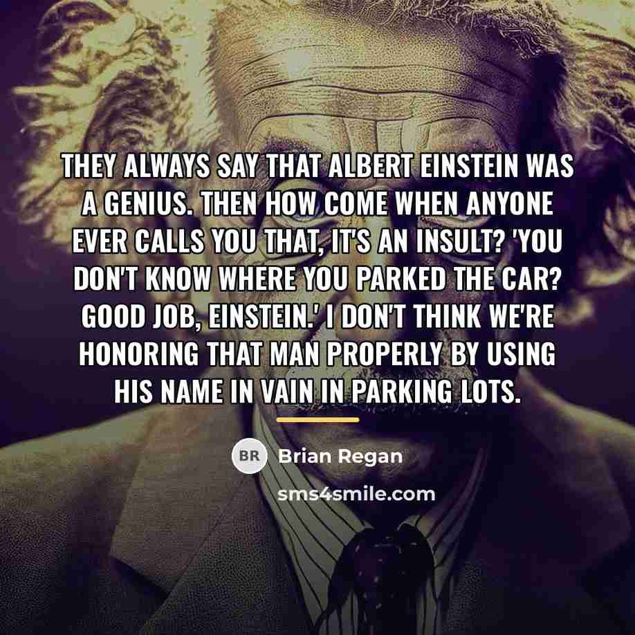 “They always say that Albert Einstein was a genius. Then…” quote by Brian Regan