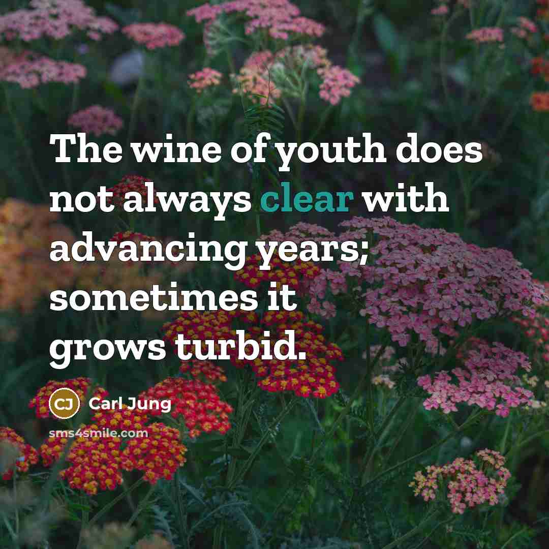 “The wine of youth does not always clear with advancing…” quote by Carl Jung