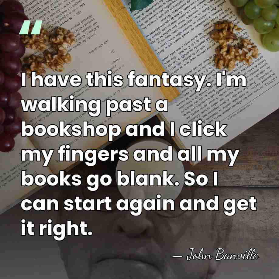 I have this fantasy. I'm walking past a bookshop and I click&hellip; - John Banville
