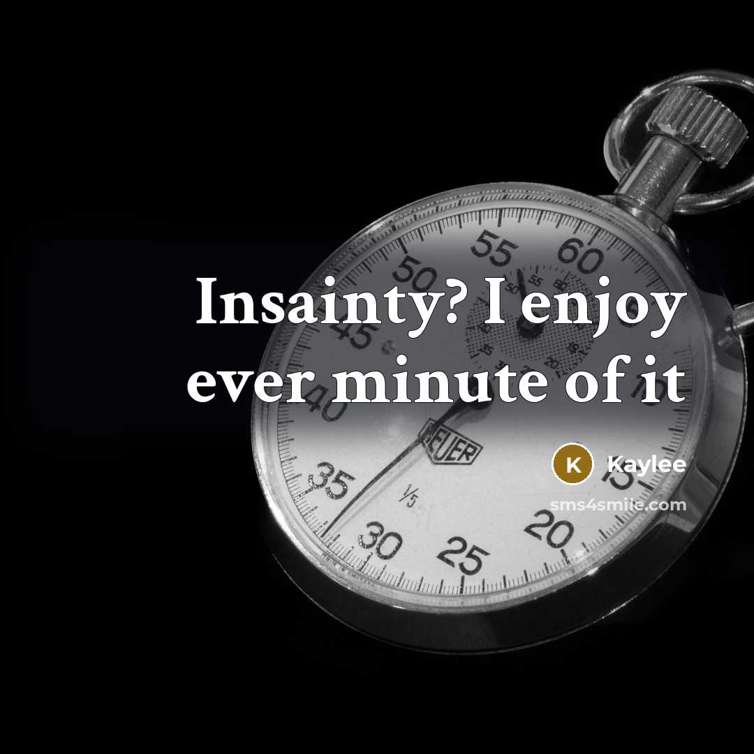 “Insainty? I enjoy ever minute of it” quote by Kaylee