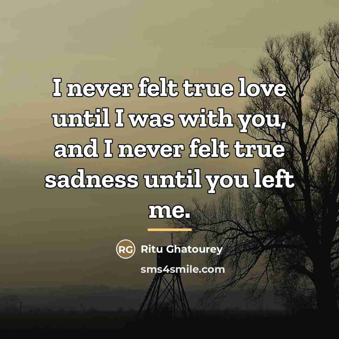 “I never felt true love until I was with you,…” quote by Ritu Ghatourey