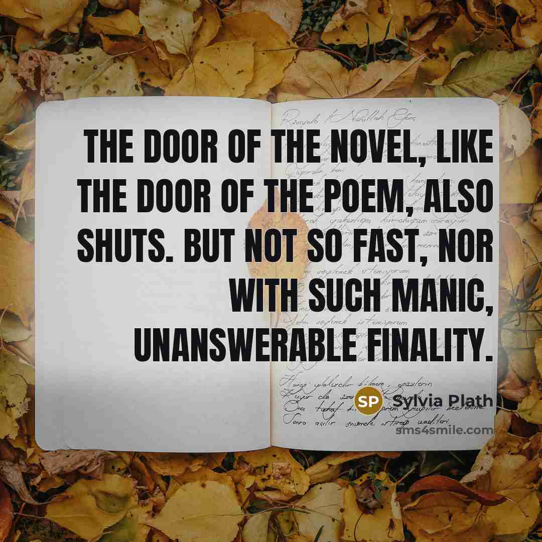 “The door of the novel, like the door of the…” quote by Sylvia Plath
