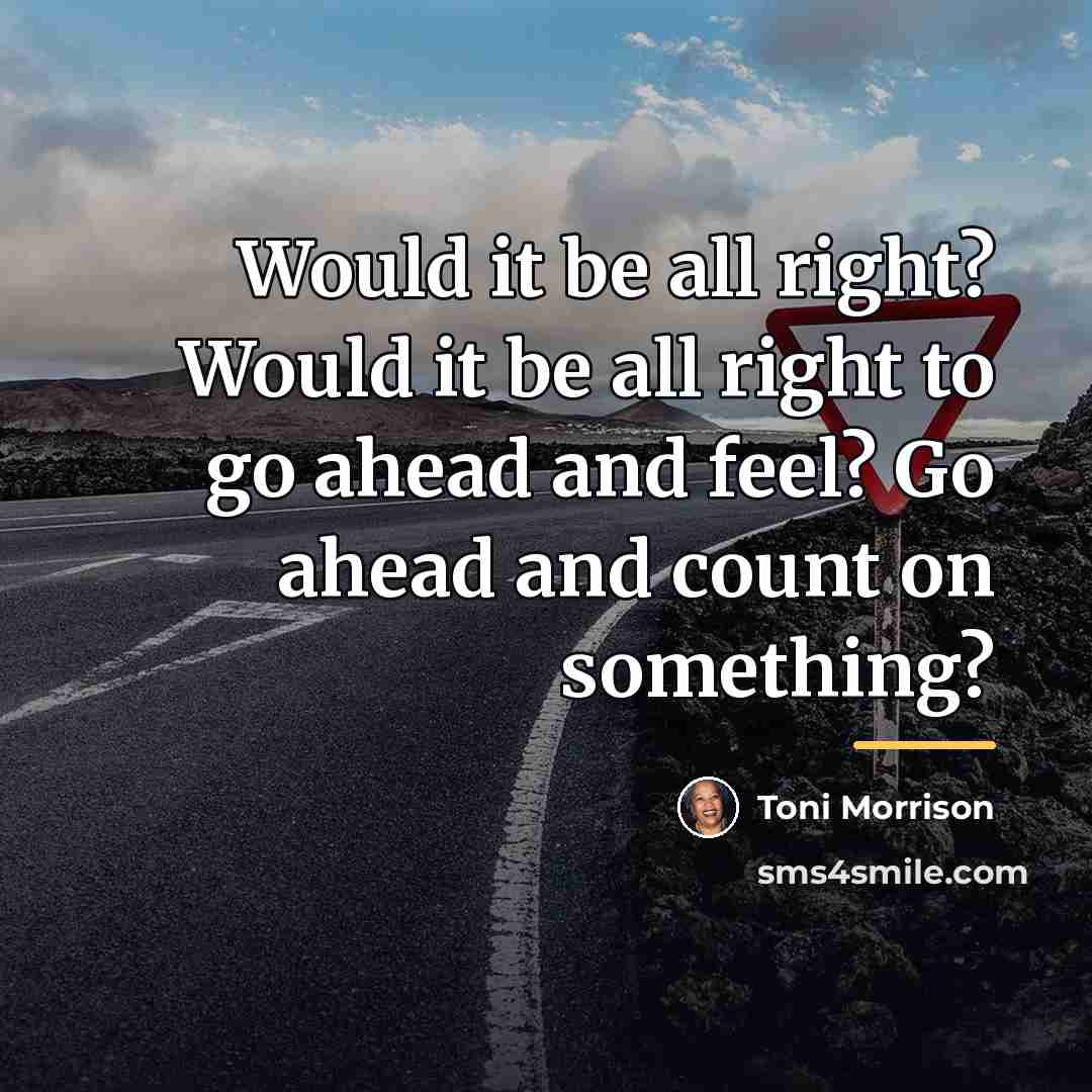 “Would it be all right? Would it be all right…” quote by Toni Morrison