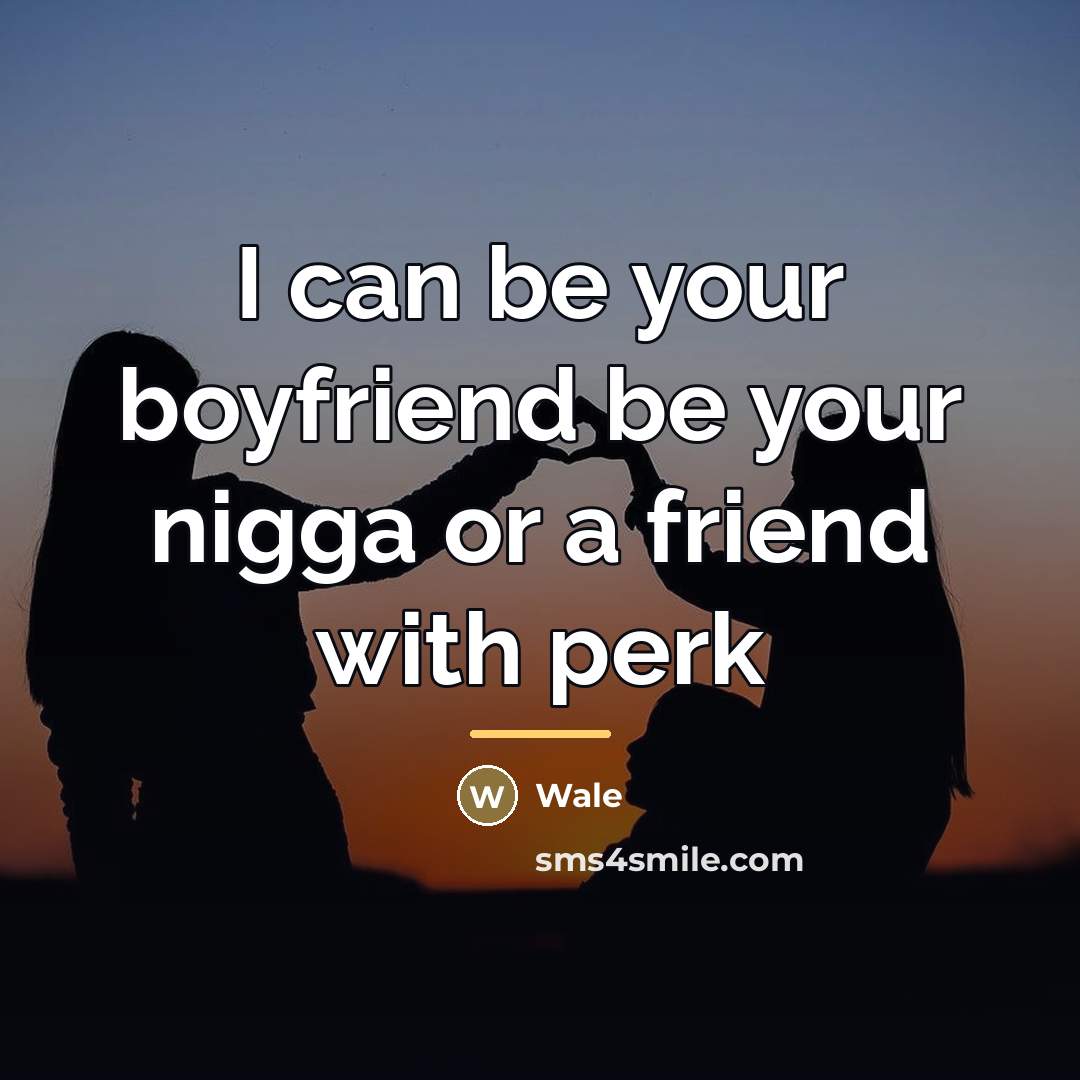“I can be your boyfriend be your nigga or a…” quote by Wale