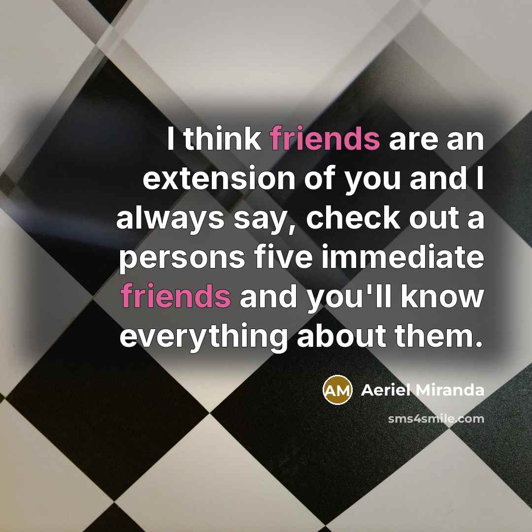 “I think friends are an extension of you and I…” quote by Aeriel Miranda
