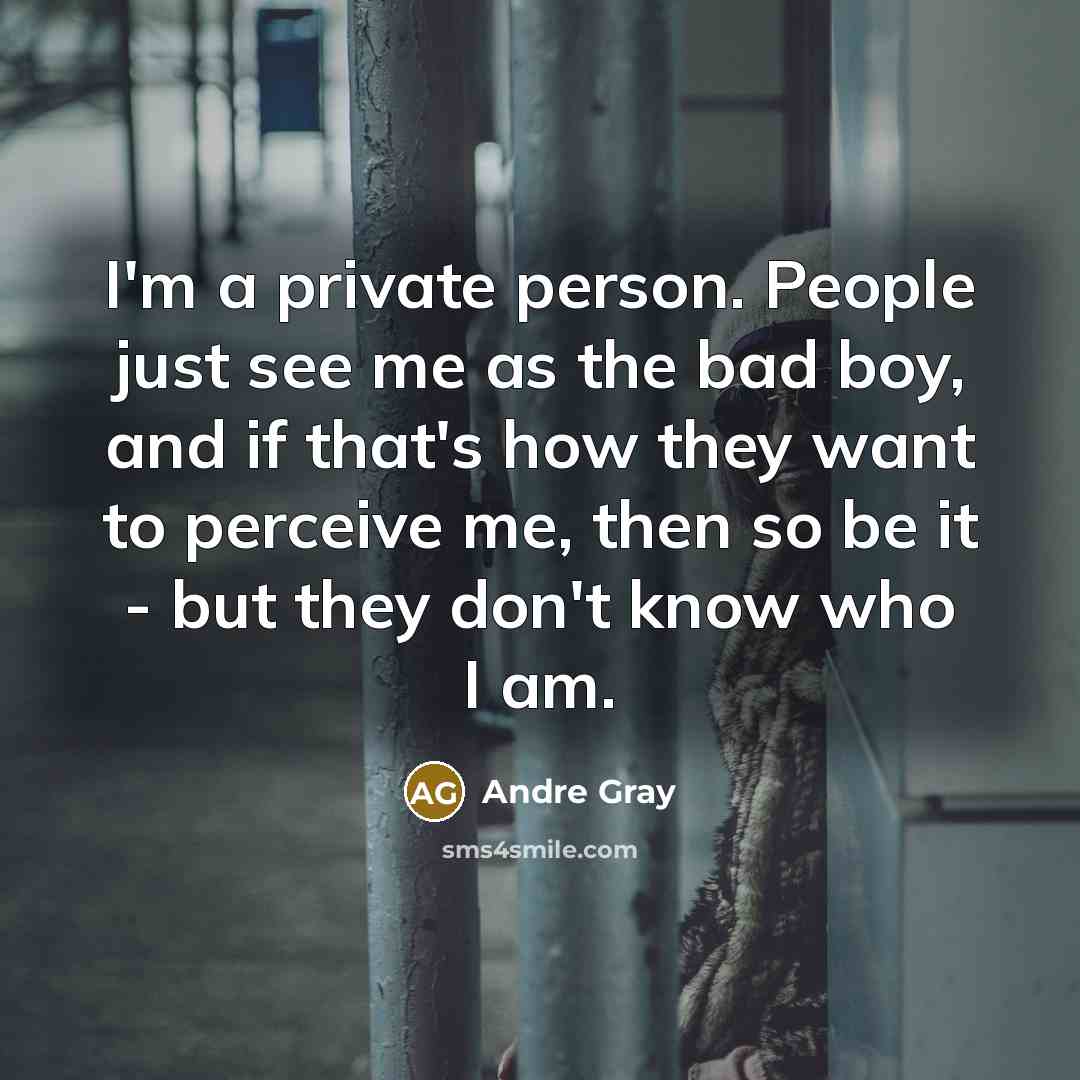 “I'm a private person. People just see me as the…” quote by Andre Gray