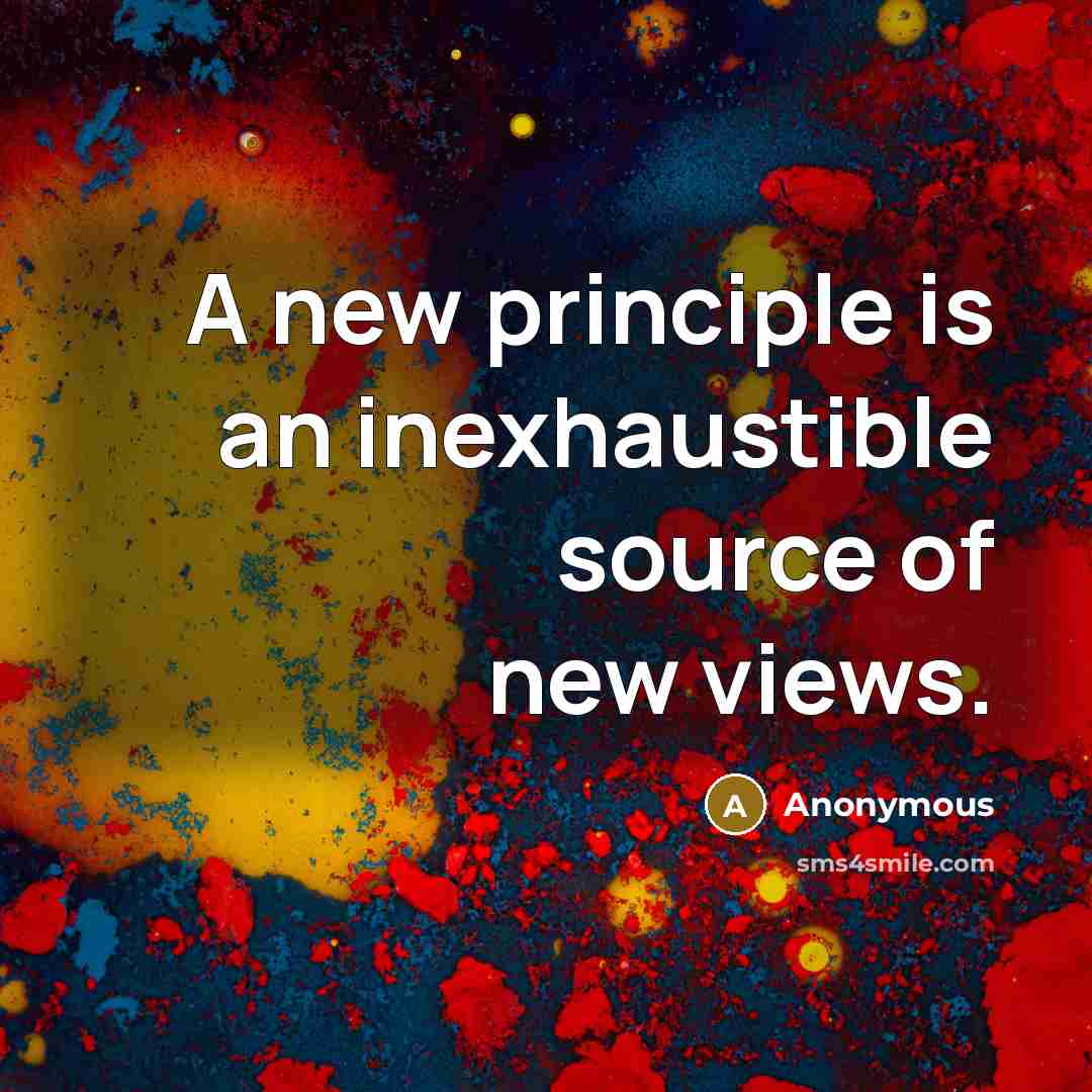 “A new principle is an inexhaustible source of new views.…” quote by Anonymous