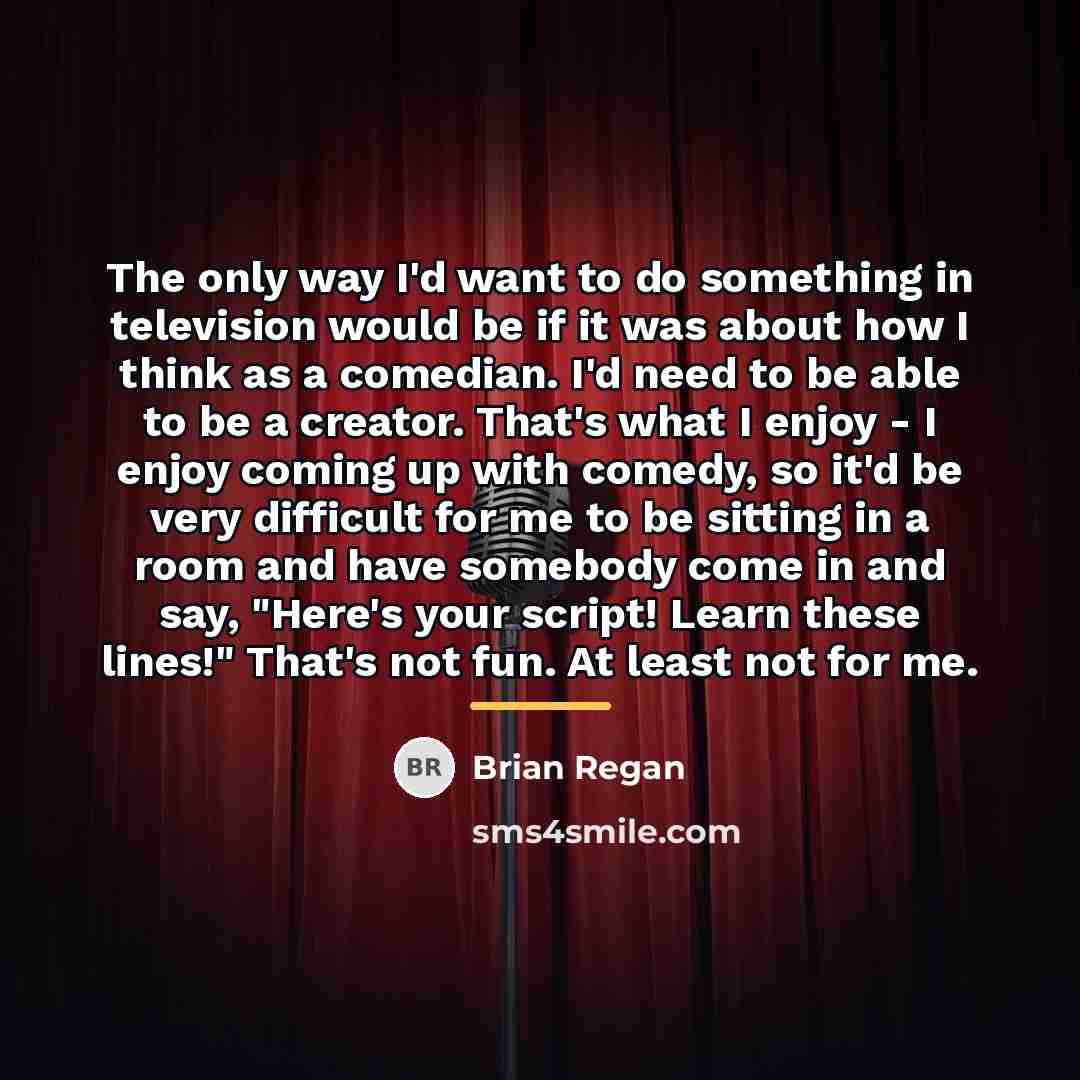 “The only way I'd want to do something in television…” quote by Brian Regan