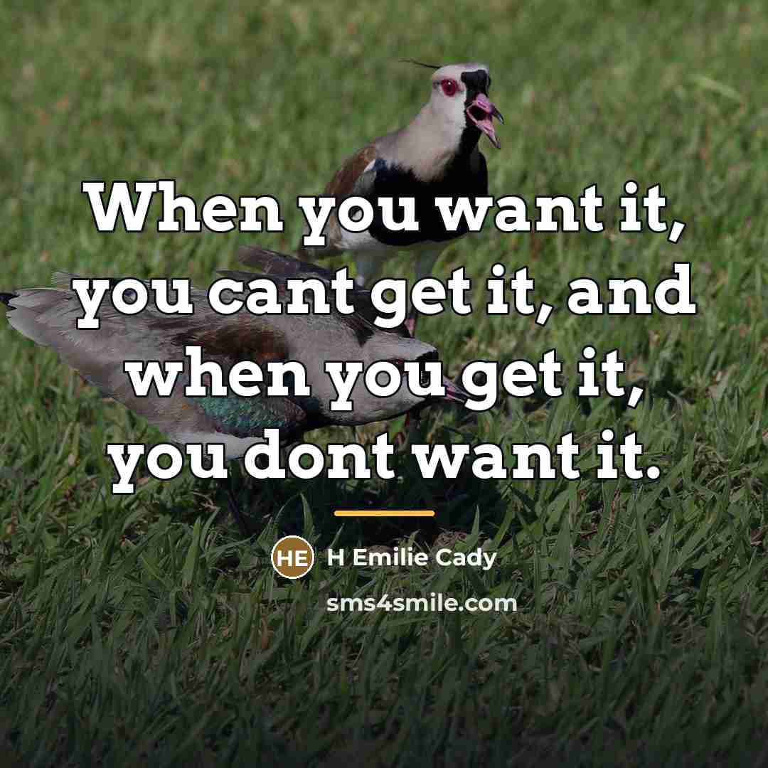 “When you want it, you cant get it, and when…” quote by Anonymous