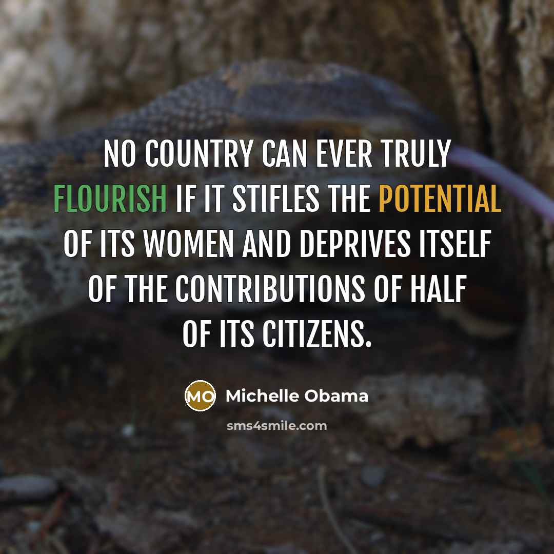“No country can ever truly flourish if it stifles the…” quote by Michelle Obama